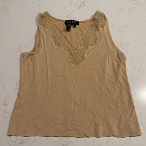 Lauren Ralph Lauren Beige Lace Camisole